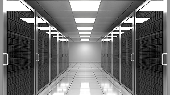 흰색 바닥 타일, 데이터 센터, 서버, 기술, 네트워크, 컴퓨터, 데이터 센터, HD 배경 화면 HD wallpaper