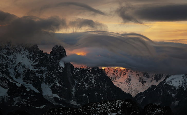 Pegunungan Alpen Prancis, Pegunungan Hitam, Pegunungan Alpen Prancis, Gunung, Salju, Alam, s, Alam, Terbaik, Terbaik, Wallpaper HD
