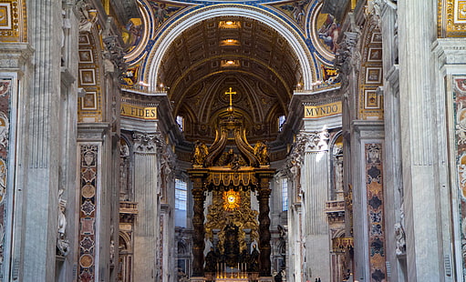 religião, altar, Vaticano, Catedral de São Pedro, nave, HD papel de parede HD wallpaper
