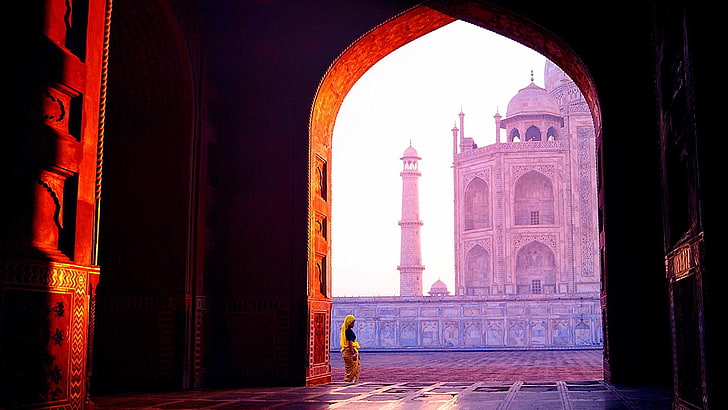 Taj Mahal, Agra, India, Uttar Pradesh, Asia, mausoleo de mármol, mausoleo, dentro, Fondo de pantalla HD