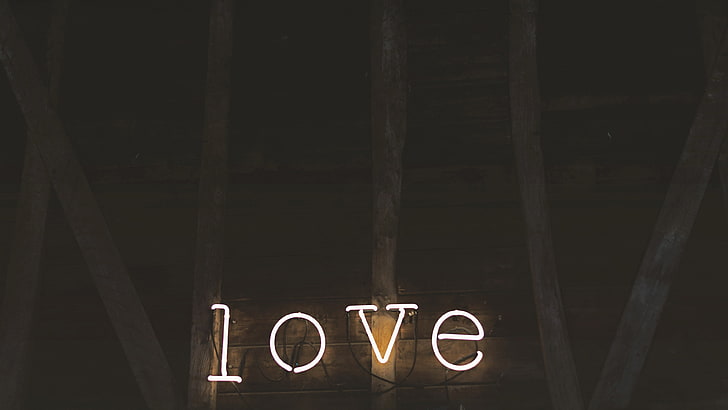 neon, photography, signs, love, HD wallpaper