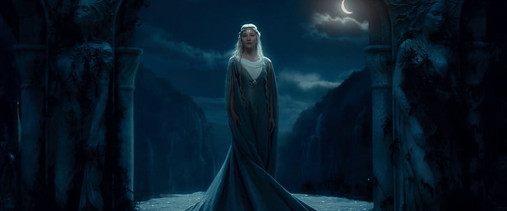 Blond, Cate Blanchett, Elfen, Galadriel, Mondschein, Der Hobbit: Eine unerwartete Reise, HD-Hintergrundbild