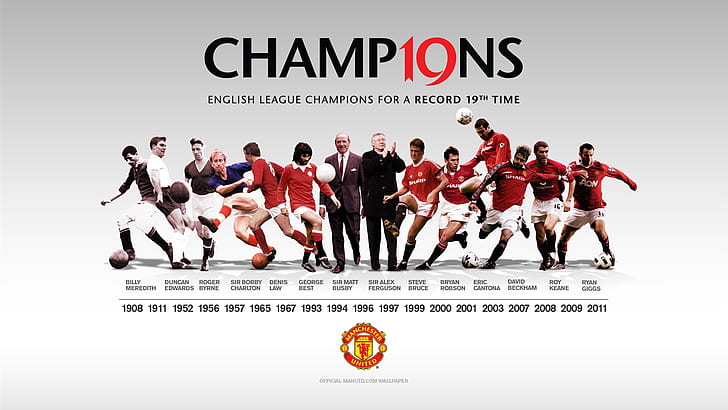 1920 x 1080, mistrzowie, Manchester United, Tapety HD
