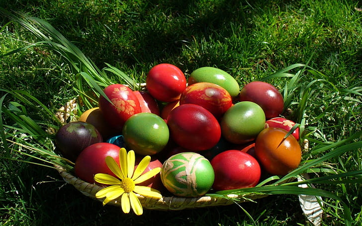 Colourful Easter Eggs, HD wallpaper