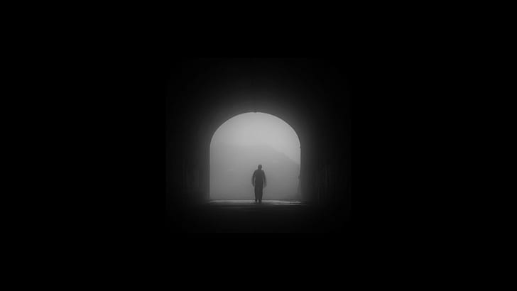 Monochrom, Nebel, Tunnel, Minimalismus, HD-Hintergrundbild