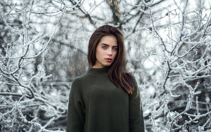 зима, женщины на природе, модель, Marlen Valderrama Alvaréz, женщины, на природе, HD обои