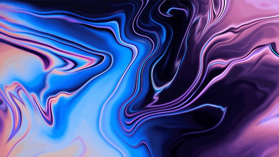 синий, фиолетовый, цифровое искусство, фрактальное искусство, электрический синий, линия, шаблон, графика, искусство, текстура, жидкость, HD обои HD wallpaper