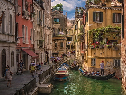 オレステフェンセン、運河リオデサンプロヴォロ、イタリア、500ピクセル、都市景観、ヴェネツィア、 HDデスクトップの壁紙 HD wallpaper
