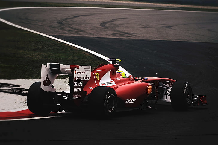 赤いフェラーリフォーミュラ1レースカー、フォーミュラ1、フェラーリ、フェリペマッサ、 HDデスクトップの壁紙