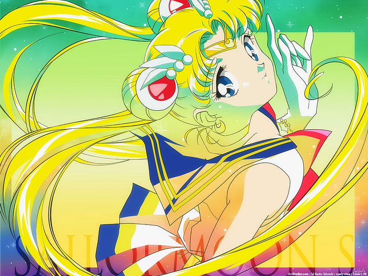 Sailor Moon illustration, sailor moon tsukino usagi, girl, blonde, gesture, HD wallpaper