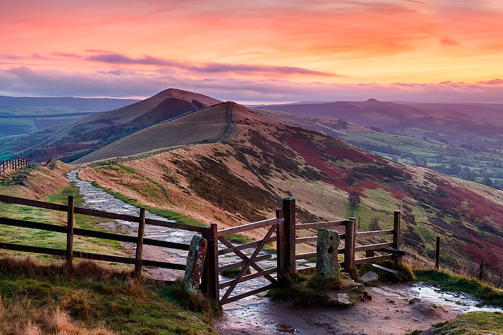 hills, England, Peak District, HD wallpaper
