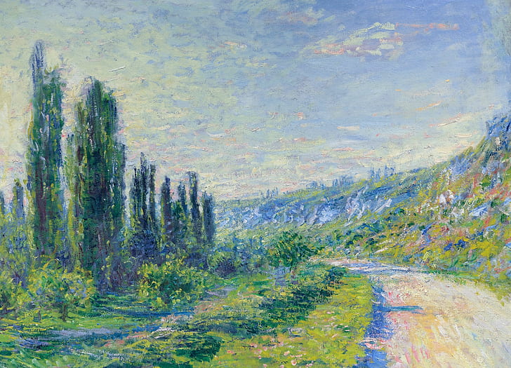 pemandangan, gambar, Claude Monet, Jalan dari Vétheuil, Wallpaper HD
