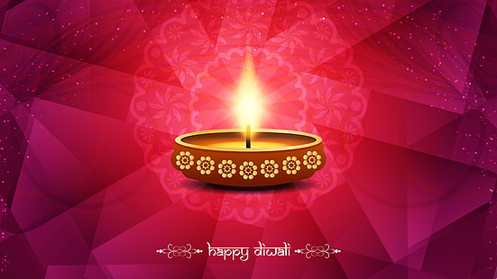 เทียนที่จุดไฟพร้อมข้อความ Happy Diwali, Happy Diwali, HD, 4K, 5K, เทศกาลอินเดีย, วอลล์เปเปอร์ HD HD wallpaper