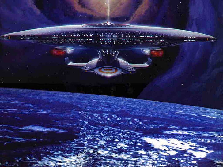 Enterprise D Star Trek Enterprise D over Earth Entertainment TV Series HD Art , Enterprise D, Star Trek, HD wallpaper