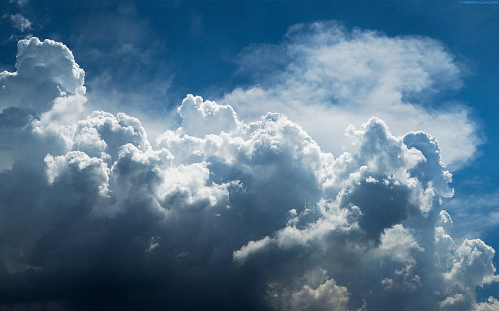 white cloud formation photo, sky, clouds, HD wallpaper