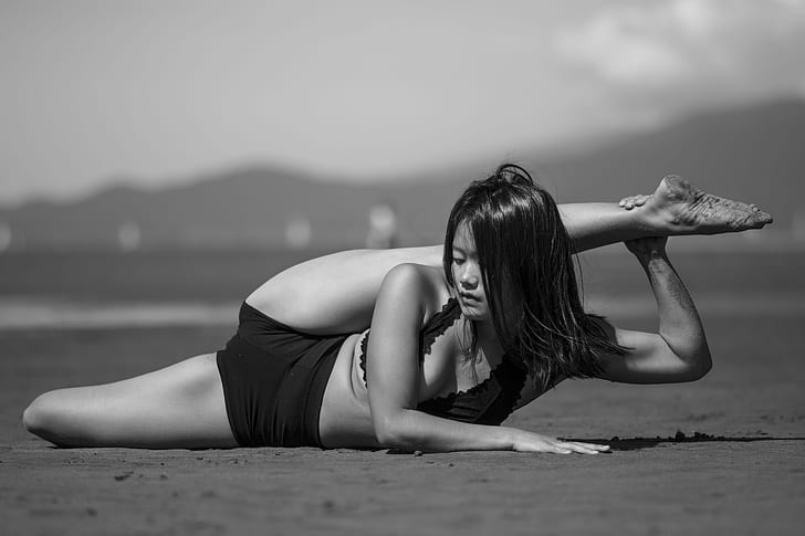 girl, pose, gymnastics, yoga, legs, HD wallpaper