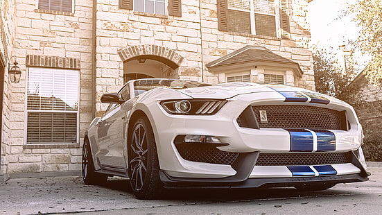 bil, skärpedjup, Ford Mustang Shelby, Shelby GT350, HD tapet HD wallpaper