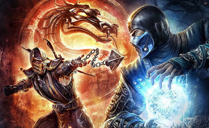 Mortal Kombat, Sub-Zero and Scorpion Mortal Kombat, 게임, Mortal Kombat, 컨셉 아트, 영하, HD 배경 화면