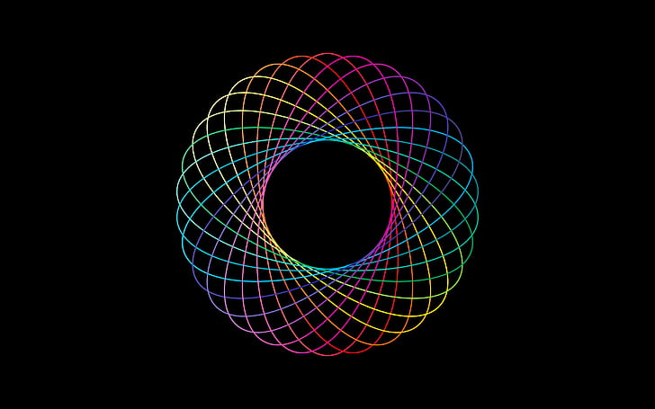 linia, abstrakcja, kolor, okrągły, tęcza, pierścień, objętość, Tapety HD