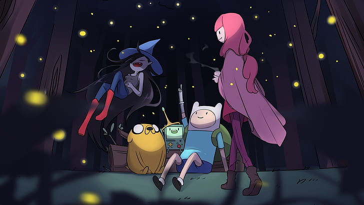 TV-show, Adventure Time, BMO (Adventure Time), Finn (Adventure Time), Jake (Adventure Time), Marceline (Adventure Time), Princess Bubblegum, HD tapet