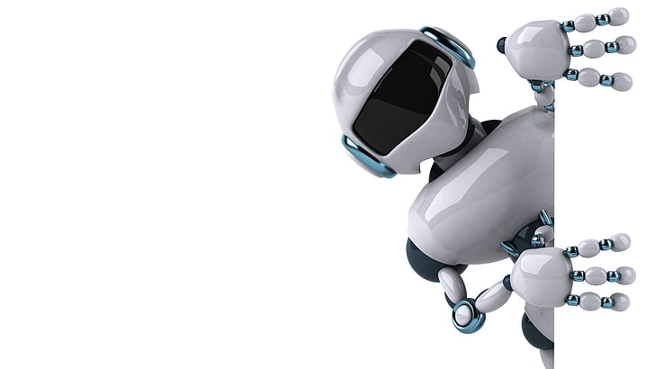 วอลล์เปเปอร์ดิจิตอลหุ่นยนต์สีขาวหุ่นยนต์พื้นหลังสีขาว, วอลล์เปเปอร์ HD