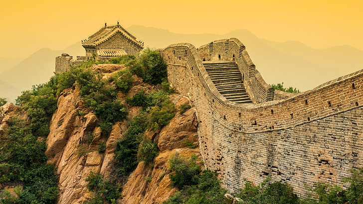 великая китайская стена, исторический, ориентир, китай, древняя история, фортификация, небо, стена, туристическая достопримечательность, здание, азия, всемирное наследие юнеско, утро, древние, дневное время, история, HD обои