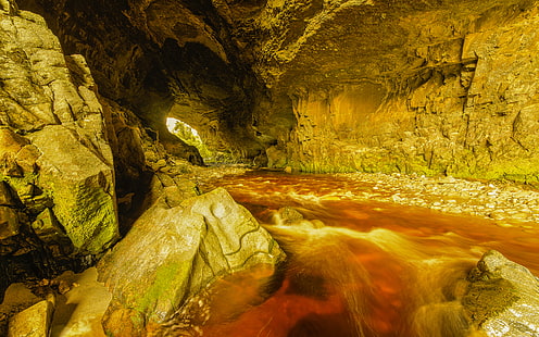 Cave River Rocks Stones HD, natura, skały, kamienie, rzeka, jaskinia, Tapety HD HD wallpaper