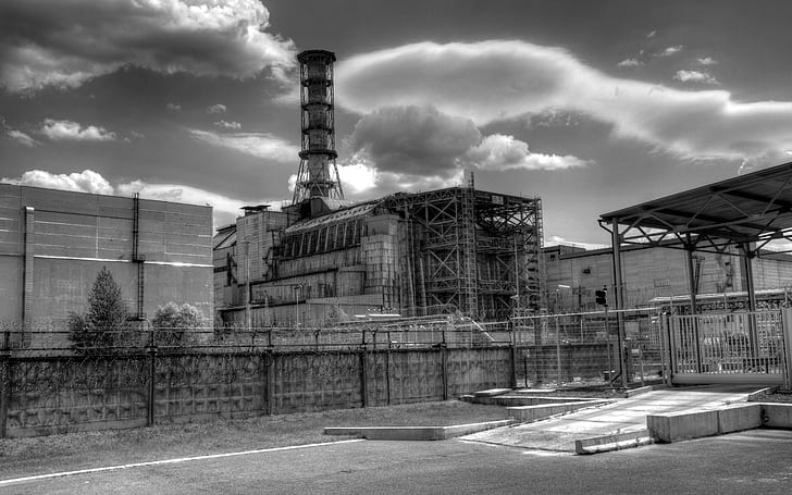 Chernobyl, Ucraina, apocalittico, monocromatico, radioattivo, Sfondo HD