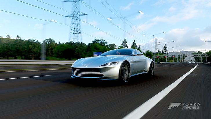 Aston Martin DB10, Forza Horizon 4, James Bond, videojuegos, automóvil, Fondo de pantalla HD