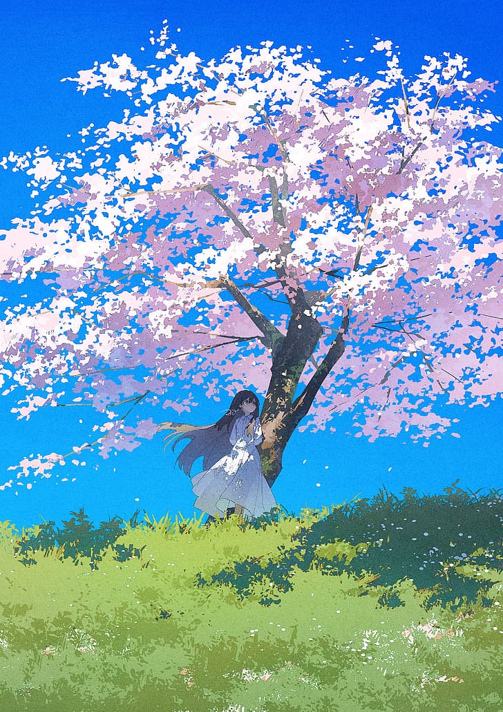 Potg, Kleid, Anime, Anime-Mädchen, HD-Hintergrundbild, Handy-Hintergrundbild