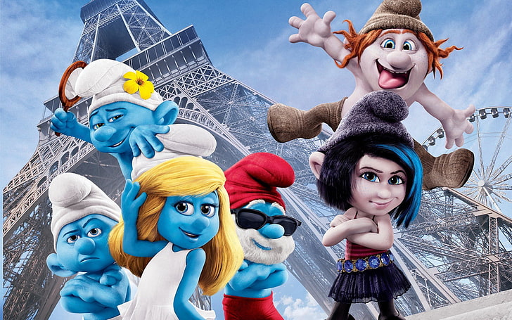2013 The Smurfs 2 Movie HD Desktop Wallpaper, филмът на Smurfs poster, HD тапет