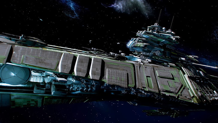 ilustracja statku kosmicznego, przestrzeń kosmiczna, statek kosmiczny, Star Citizen, gry wideo, Tapety HD