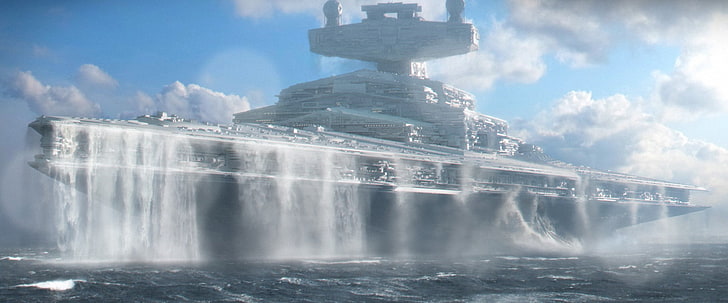 иллюстрация космического корабля, звездные войны, звездный разрушитель, HD обои
