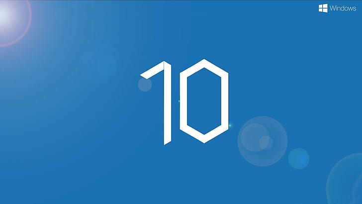 Logo systemu Windows 10, niebieskie tło, Windows, 10, system, logo, niebieski, tło, Tapety HD