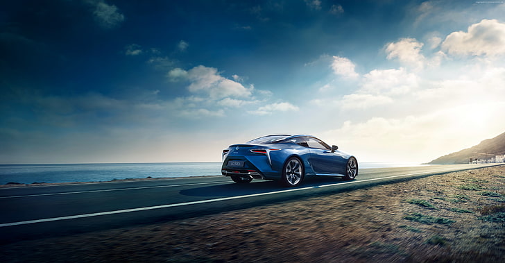 สีน้ำเงิน, Lexus LC 500h EU-spec, Geneva Auto Show 2016, รถสปอร์ต, Hybrid, วอลล์เปเปอร์ HD