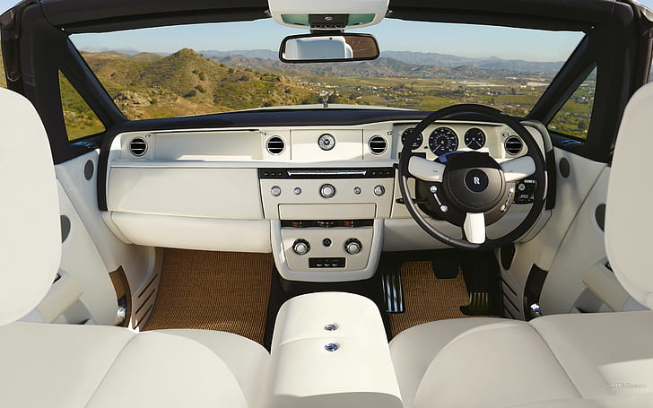 Rolls Royce Phantom Interior HD, białe Rolls Royce Wnętrze samochodu, Samochody, Wnętrze, Phantom, Rolls, Royce, Tapety HD