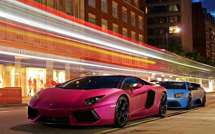 Lamborghini Cars 2, lambhorgini aventador สีชมพู, รถยนต์, lamborghini, วอลล์เปเปอร์ HD