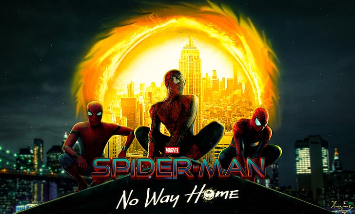 человек-паук No Way Home, вселенная паука, супергерой, фильмы, цифровой, HD обои