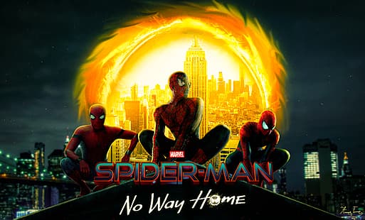 человек-паук No Way Home, вселенная паука, супергерой, фильмы, цифровой, HD обои HD wallpaper