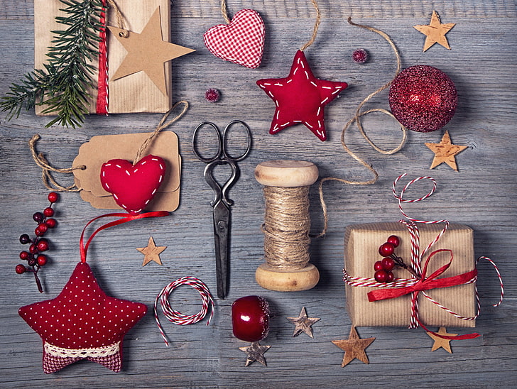decoração, ano novo, natal, vintage, madeira, xmas, presentes, alegre, HD papel de parede