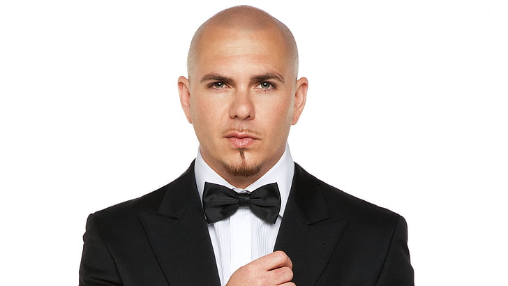 Pitbull rapper, pitbull, suit, bald, look, hand, HD wallpaper