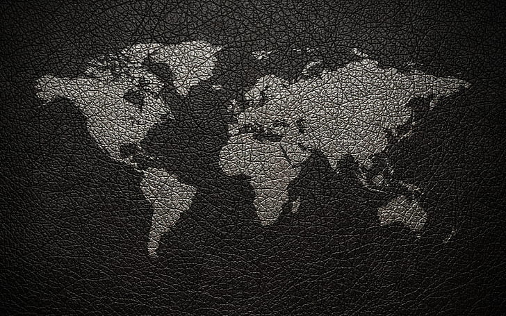 earth, leather, world map, the continent, HD wallpaper
