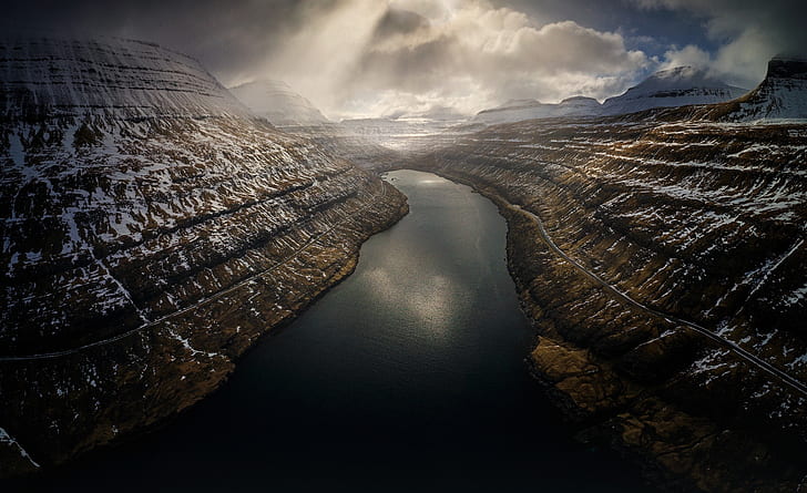 Pulau Eysturoy, Kepulauan Faroe, Eropa, Lainnya, Perjalanan, Fotografi, Pulau, Udara, Eysturoy, Faroe, Wallpaper HD