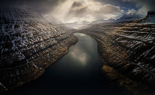 Eysturoy Island, Ilhas Faroé, Europa, Outros, Viagens, Fotografia, Ilhas, Aérea, Eysturoy, Faroe, HD papel de parede HD wallpaper