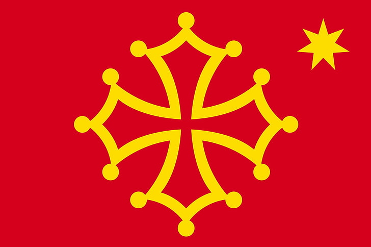 Bandeira 2000px, occitânia, estrela svg, HD papel de parede