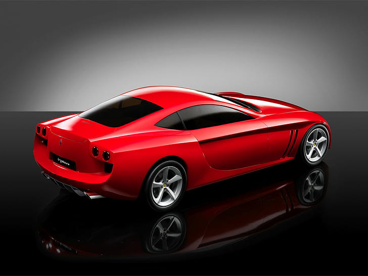 Red Ferrari Concept Rear, red luxury car deicast, ferrari, concepts, cars, HD wallpaper