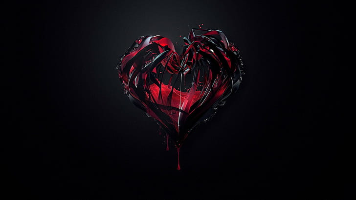 Corazón, amor, romance, fondo oscuro, sentimientos, corazón, amor, romance, Fondo  de pantalla HD | Wallpaperbetter