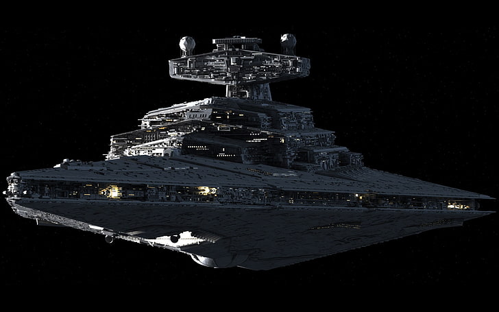 papel pintado gris de la nave espacial, Star Wars, Star Destroyer, nave espacial, Fondo de pantalla HD