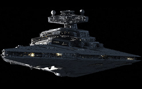 papel pintado gris de la nave espacial, Star Wars, Star Destroyer, nave espacial, Fondo de pantalla HD HD wallpaper