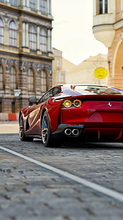 Ferrari 812 superrápido, Ferrari 812, Ferrari, coche deportivo, rojo, Fondo de pantalla HD HD wallpaper